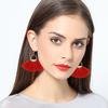 Fan-shaped Tassel Hollow Pendant Earrings