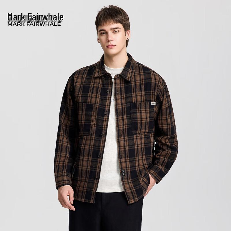 Mark Fairwhale Men's Japanese Retro Plaid Casual Shirt