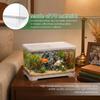 Acquario di Plastica da 2 Galloni con Foro di Scarico - 30x19x17cm Acquario Rettangolare Piccolo Antirottura per Pesci Betta & Guppy - Terrario Trasparente da Scrivania