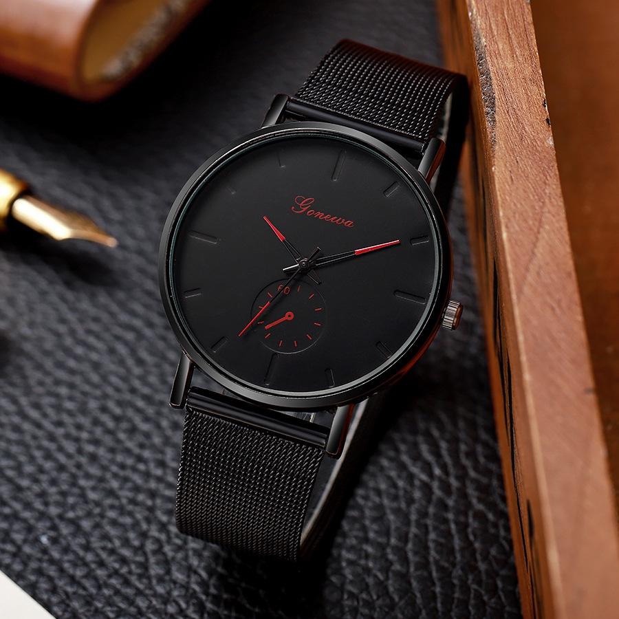Wristwatch With Mens Quartz Movement Slim Profile 8mm Thickness 405mm Dial Diameter