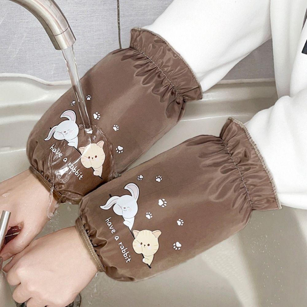 Cute Cartoon Waterproof Oversleeves Long Cleaning Oversleeves Oilproof Oversleeves  Housework