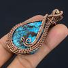 Tibetan Turquoise Pendant, 999 Copper Wire Wrapped Gemstone Jewelry, Handmade Pendant, For Thanksgiving