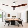 Ventilatore da soffitto da 70 pollici senza luce, Ventilatore da soffitto da esterno in legno color noce, Extra large, Impermeabile, con asta di prolunga, Design moderno mid-century