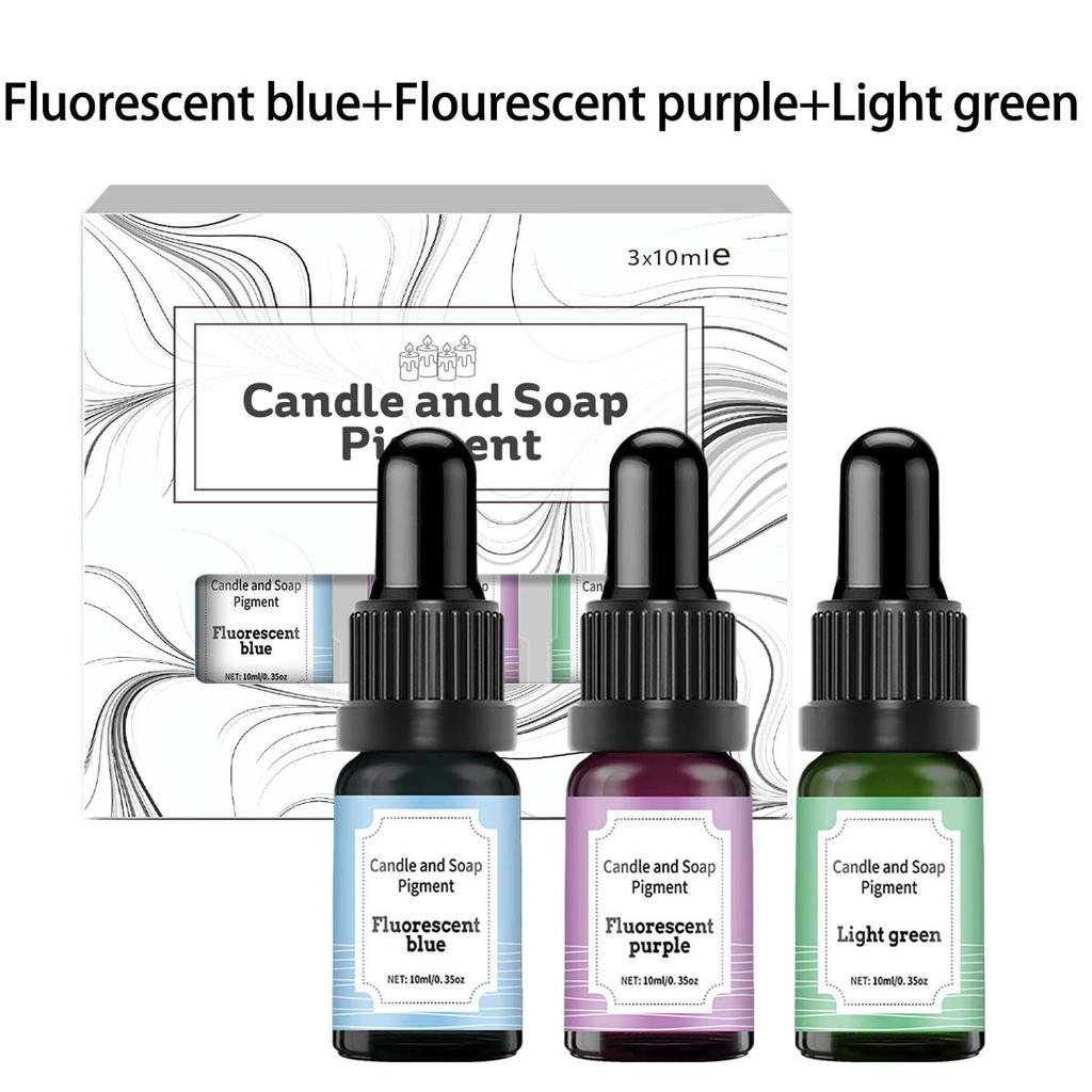 3 Stück/Set 10ml Kerzenwachs Pigment Farbstoff Ungiftig Mit Tropfer Für DIY Aromatherapie Seife Sojawachskerzen Wachsherstellung Zubehör