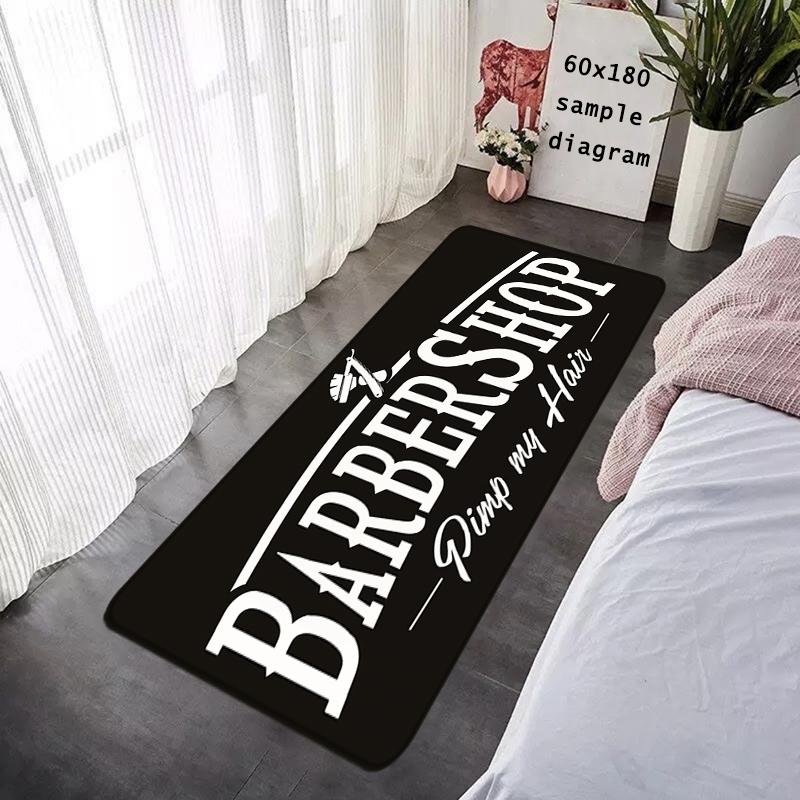 Doormat Flannel Barber Shop Salon Floor Mat Indoor Foot Rug Bedside Mats Kitchen Corridor Absorbent Carpet Ideal Balcony Decor