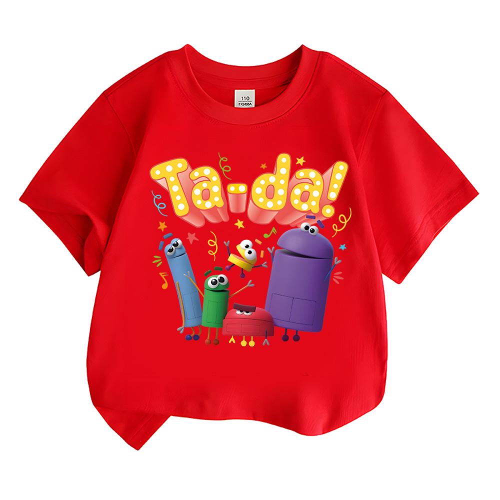 

Storybots T-shirt Kawaii Boys Girls Kids Clothing Tops Short Sleeves Sports Fashion Streetwear Manga/Comic Tees 12T червоний