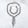 2 PCS Exaggerated Stacked Beads Necklace 2 Layers Women Collarbone Chain  Banquet