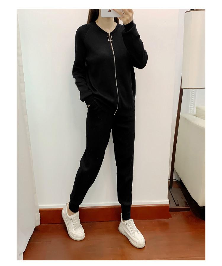 2025 Autumn and Winter New Knitted Suit Women's Fashion Casual Cardigan Vest Pants Three-piece Set