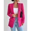 Women's Elegant Solid Color Long Sleeved Single Breasted Sports Jacket - Loose Fit, Classic Silhouette, High-quality Stitching
