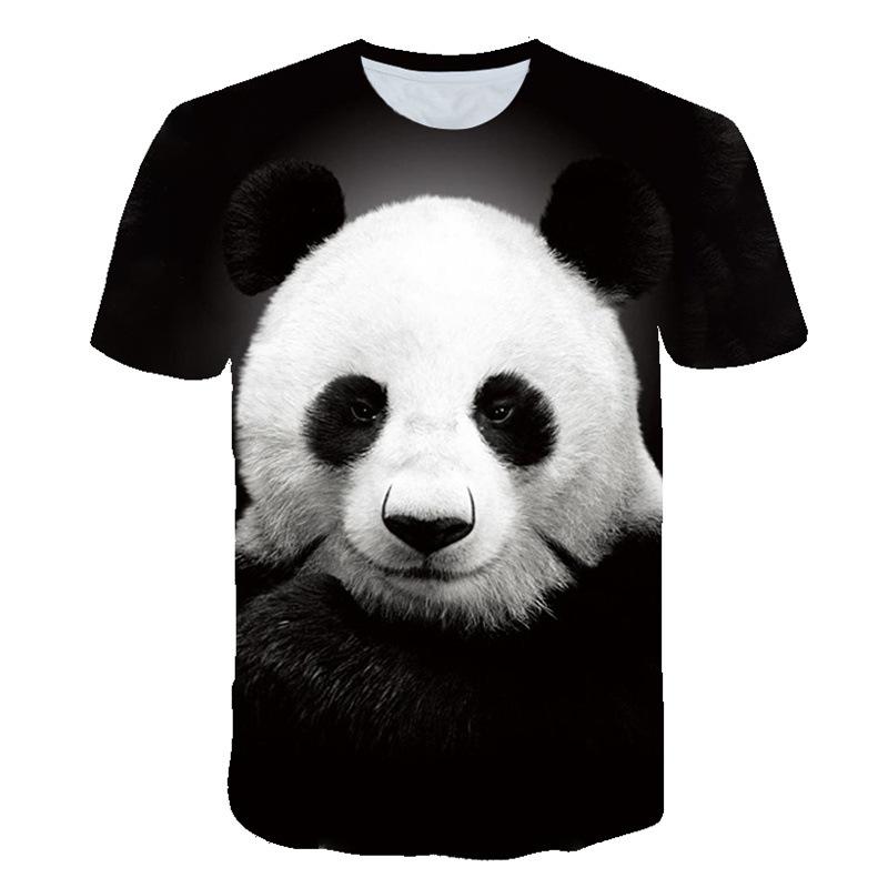 Men's Short Sleeved T-shirt with Animal Print Round Neck Casual Sports Men's Pullover Top T-shirt