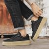 Mens Breathable White Sneakers Trendy Thick Sole Casual Shoes All Match Versatile Board Shoes