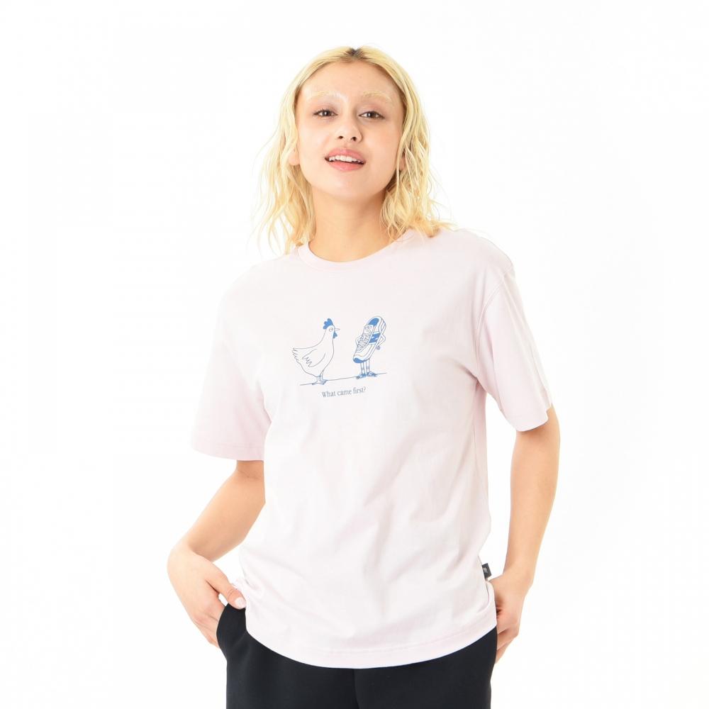 

Футболка New Balance Chicken Or Shoe с коротким рукавом, свободная, цвет розовый, цвет Soi Stone, wT41587 Soi M