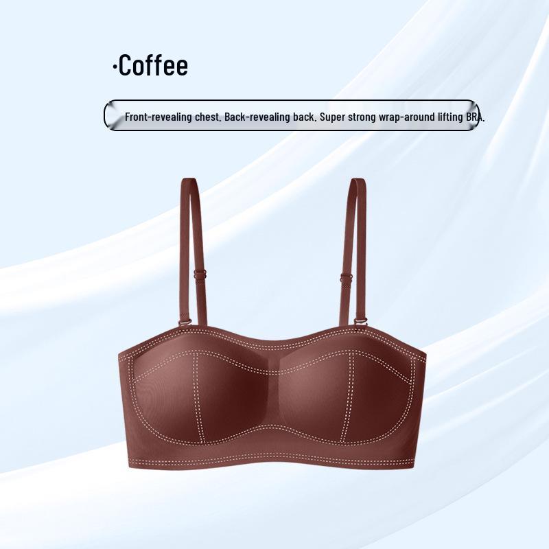 Non-Slip Seamless Push-Up Bandeau Bra for Small Chest – Invisible Strapless Cup, Anti-Exposure Design
