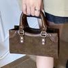 Retro High-end Bag Women's 2025 New Fashion Suede Portable Small Square Bag Versatile Single Shoulder Messenger Bag