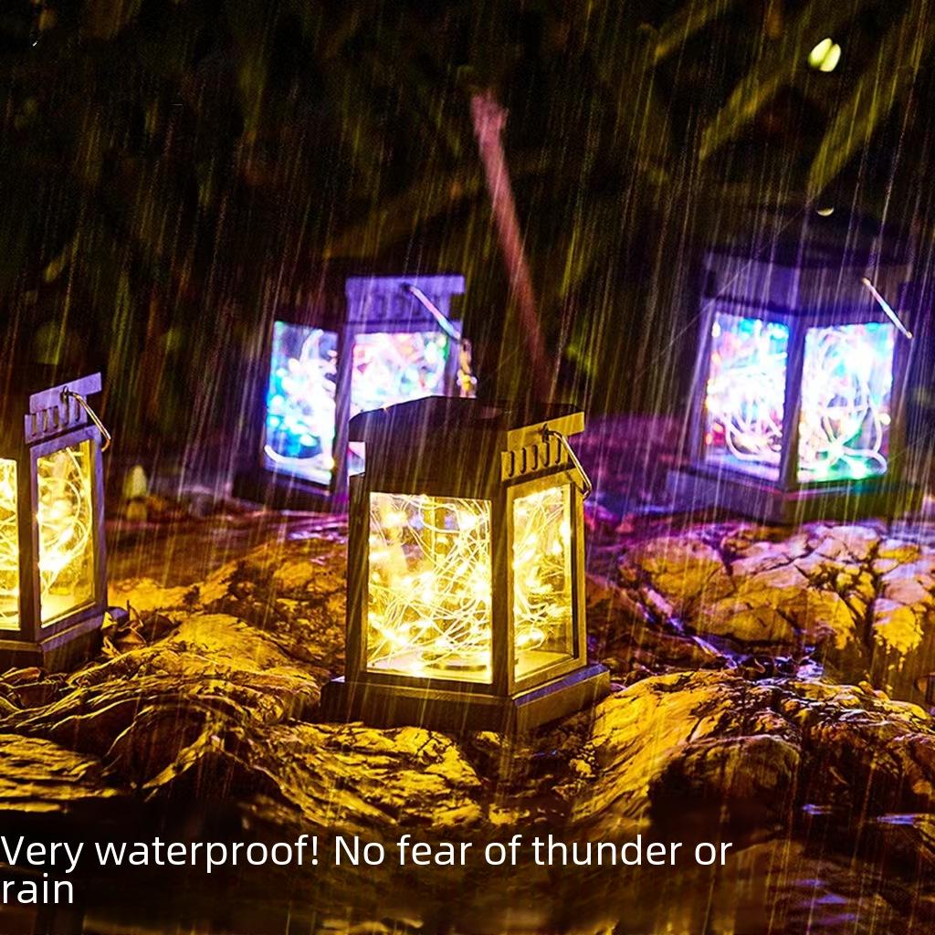 Solar Copper Wire Star Lantern: Outdoor Waterproof Hanging Light for Courtyard, Balcony, or Landscape Decoration