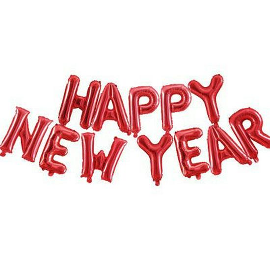 16-inch Aluminum Happy New Year Balloons Set for Store Window Decoration