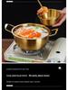 Goldener koreanischer Ramen-Topf aus Edelstahl mit Deckel – Doppelte Ösen, verdickt, ideal für Nudeln, Suppe oder kleine Eintöpfe.