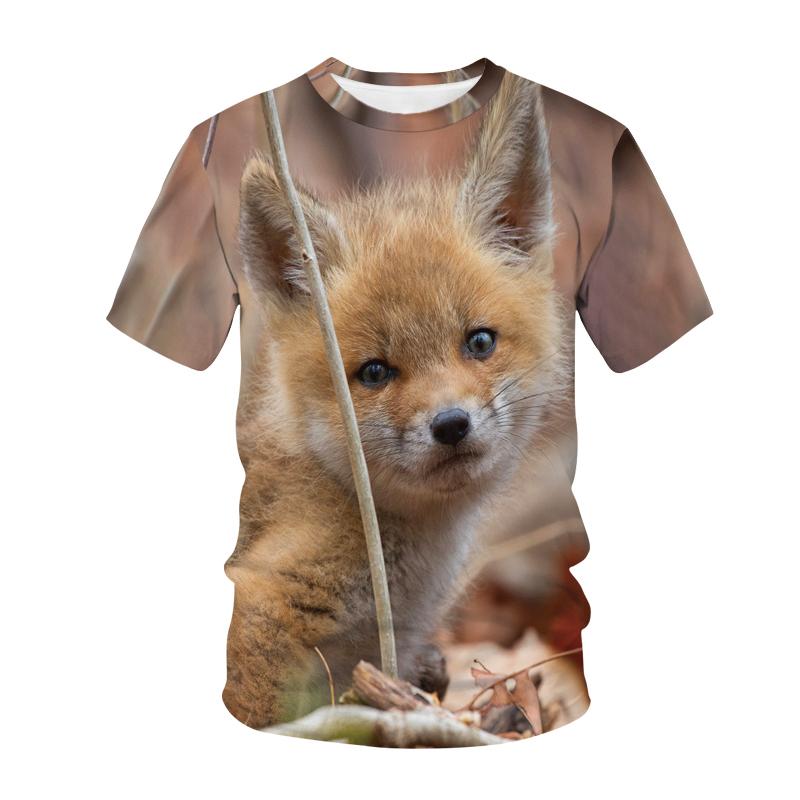 Kawaii Animals Foxes 3D Printed Kids T Shirt Fashion Casual Cartoons T-shirt Boys Girls Children's Clothing for Girls
