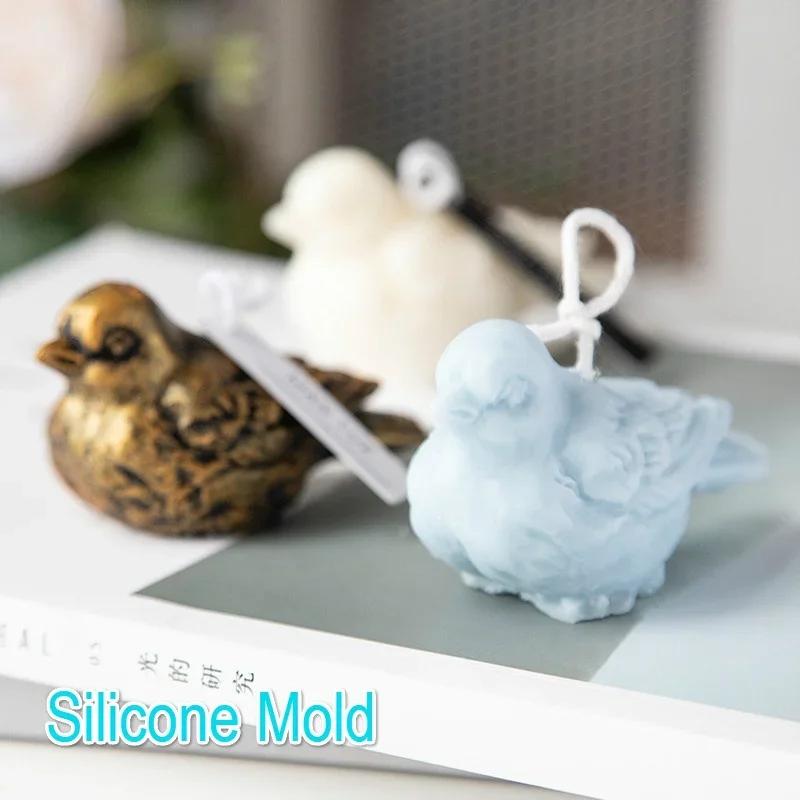 3D Bird Shape Silicone Mold DIY Aromatherapy Candle Plaster Retro Decorative Silicone Molds Vintage Home Decor