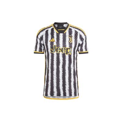 Maillot Domicile Juventus 23/24, Imprimé Lettres Colorblock Rayé, Manches Courtes Sportives, Édition Fan Homme Hauts Noir HR8256