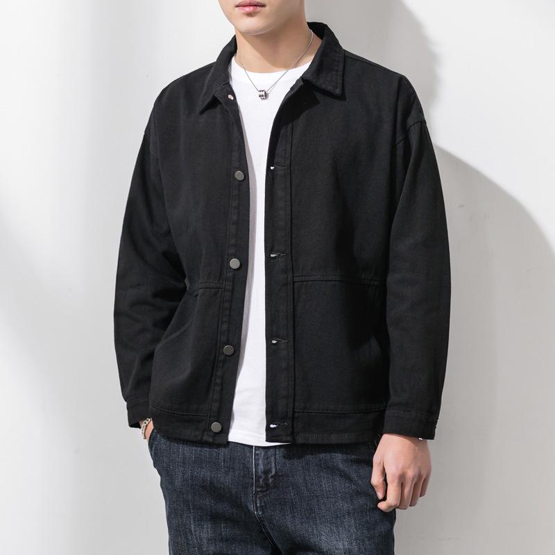 Men's Autumn Denim Jacket - Korean Style Trendy Workwear Streetwear, Casual Loose Fit for Autumn and Spring.