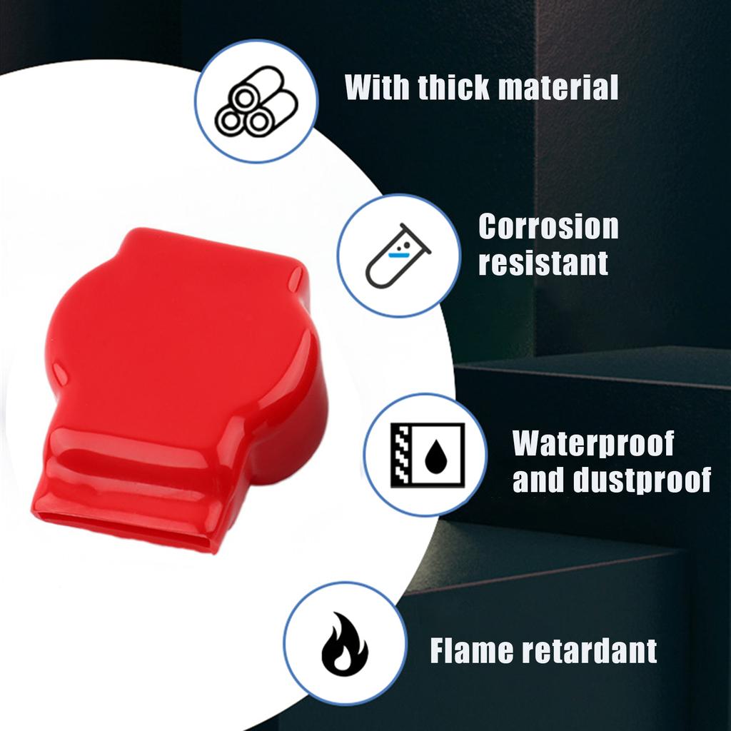 2 Stück Batteriepolabdeckungen Positiv Negativ Top Post Kappe Schutz für Auto Motorrad LKW Batteriekabelverbinderkappe