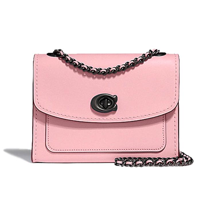 New COACH Parker Calfskin Shoulder Bag, Crossbody Bag, Chain Bag Small Women's Pink 29392-V5PTP