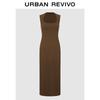 UR 2026 Simple U-Neck Back-Slit Dress