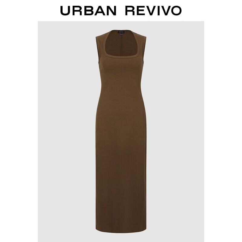 

UR 2026 Simple U-Neck Back-Slit Dress XS