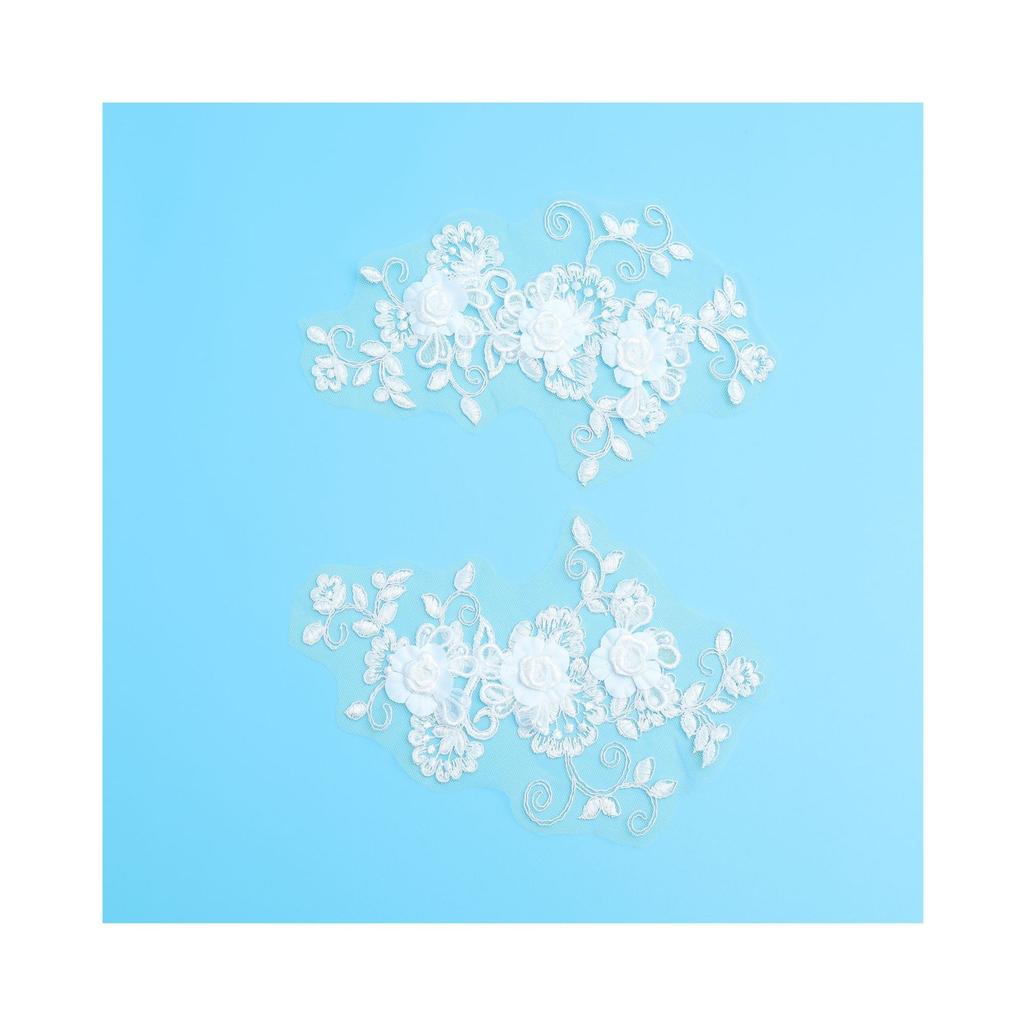 High-Grade Car Bone Lace Three-Dimensional Flower Embroidery Flower Decal Material Clothing Decoration Accessories Flower Piece