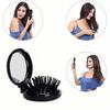 1pz Specchio da Viaggio Pieghevole Spazzola per Capelli Rotonda Pieghevole Tascabile Mini Pettine per Capelli Pettine Massaggianti per Capelli Compatto da Viaggio per Donne Ragazze