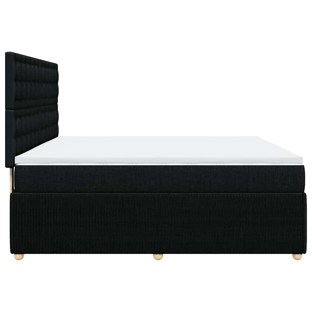 Box Spring Bed with Mattress Black 180 X 200 Cm Fabric