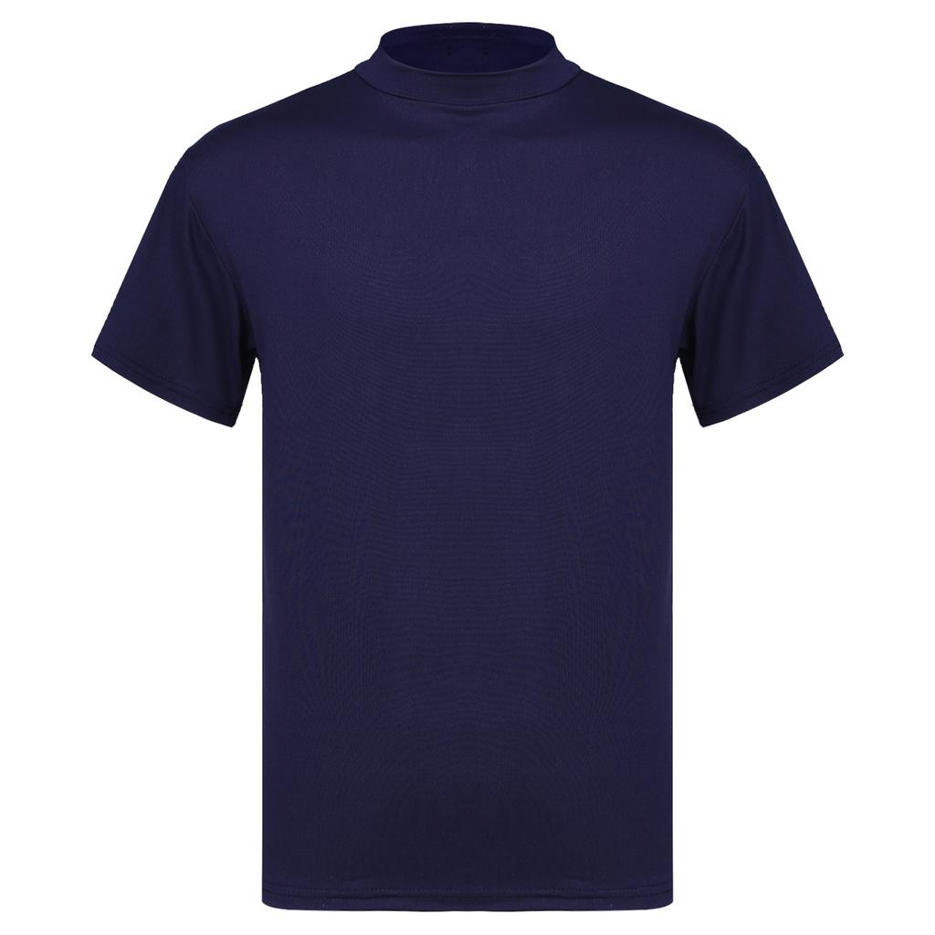 Mens Mock Neck Short Sleeve T Shirt Casual Solid Color Slim Fit Basic Top Comfortable Undershirt Tee