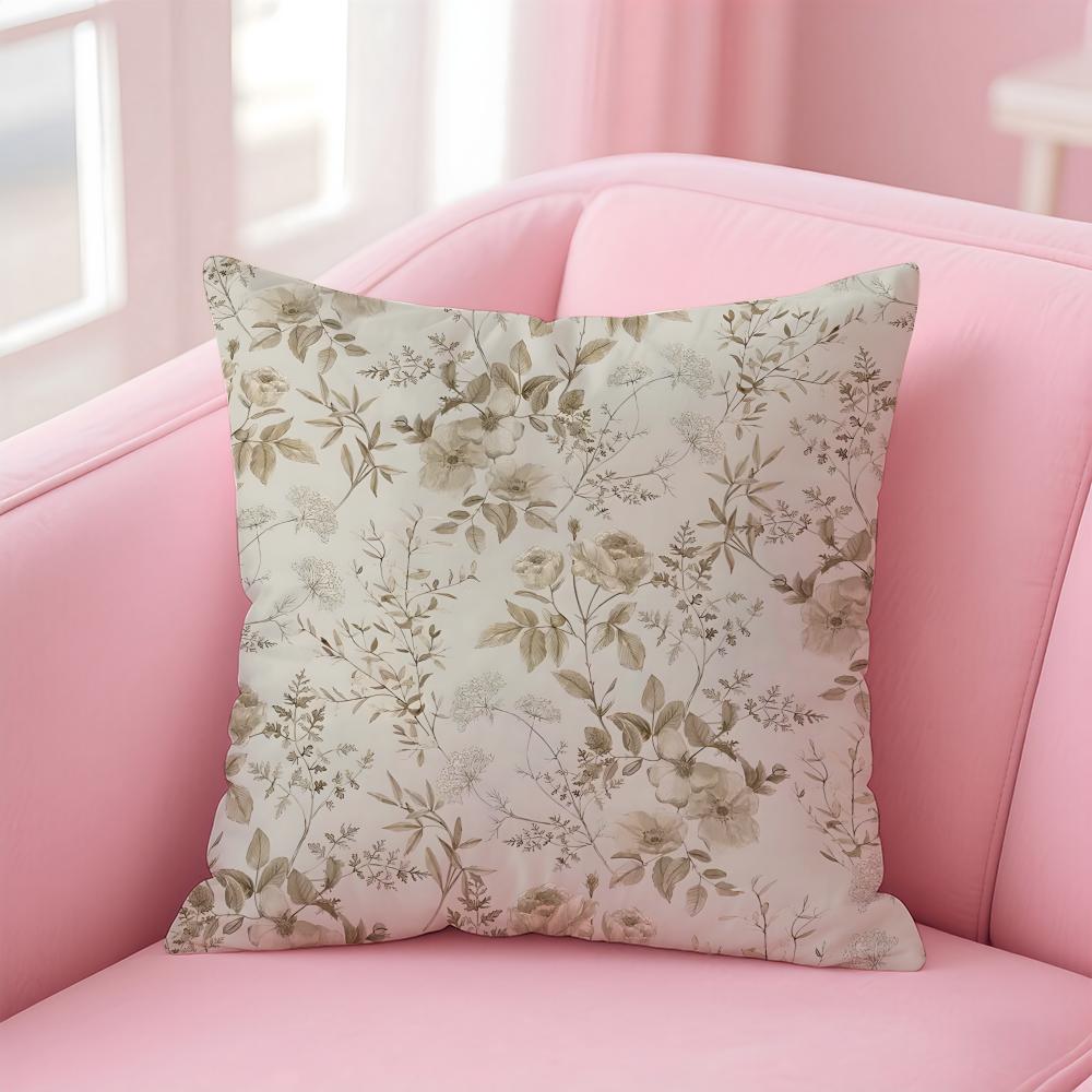 fashion Retro French courtstyle Floral motif Cushion Cover Pillowcase Short Plush Invisible zipper Room Sofa Cushion Cover