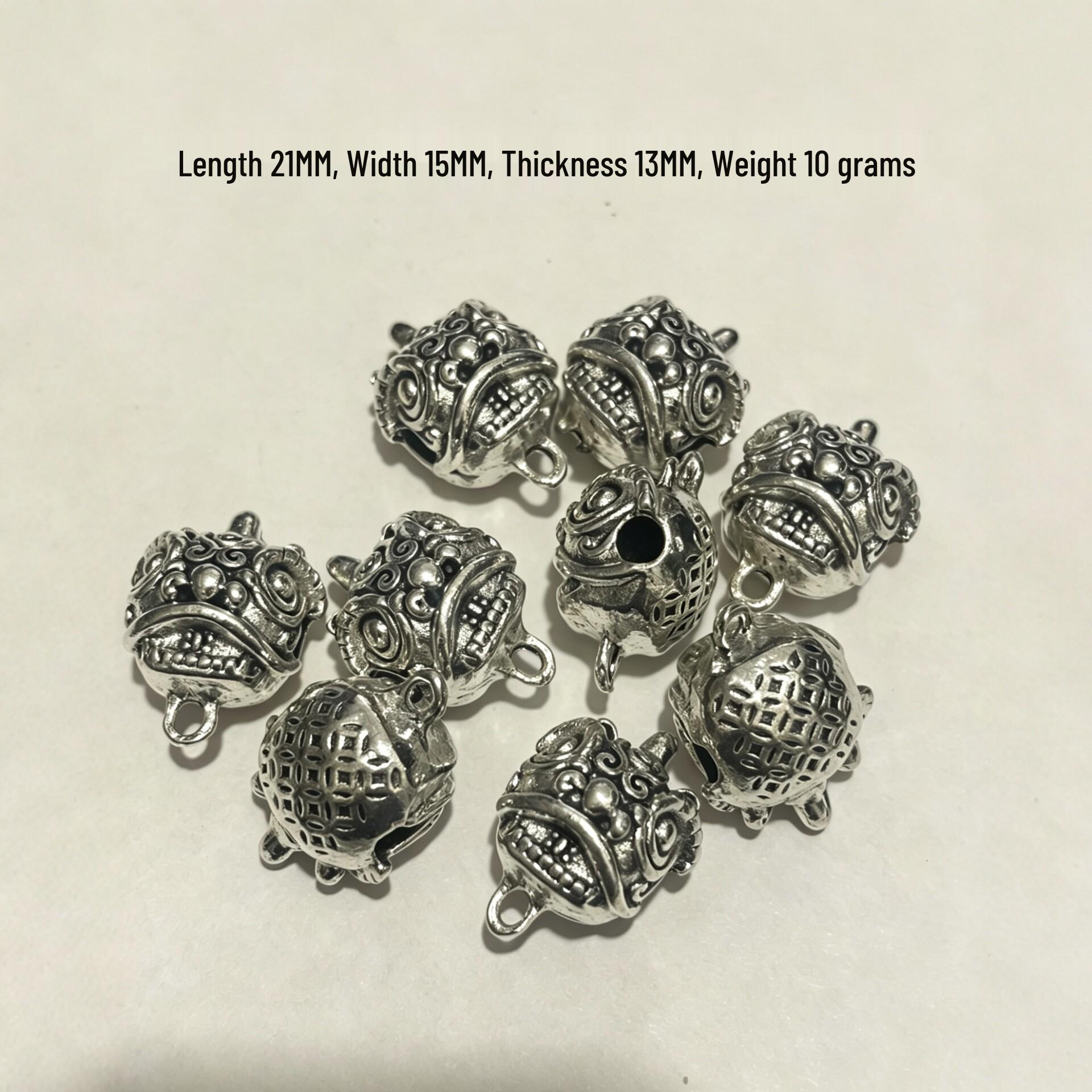 Antique Silver Tiger-Lion Head Pendant Jewelry: Bracelet, Necklace, Keychain, DIY Sand Gold Accessories Pendant иу