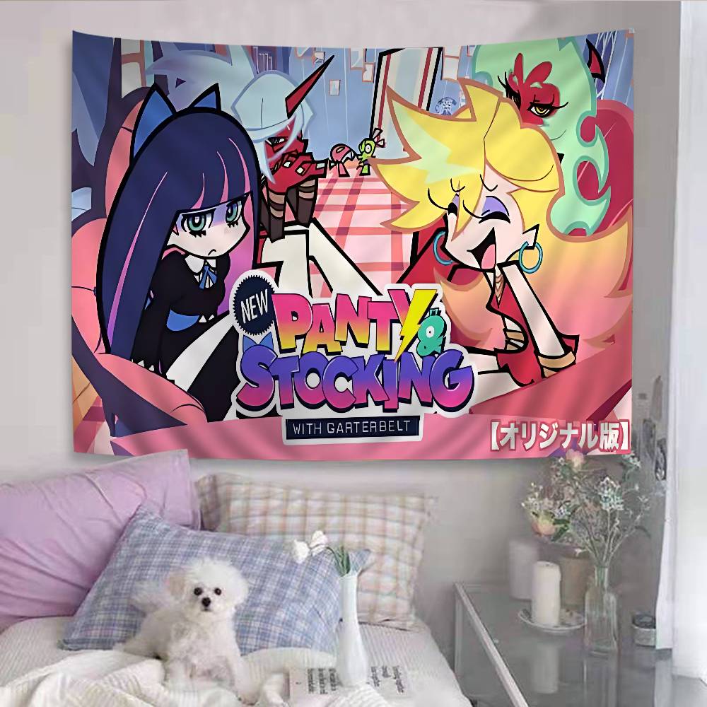 Anime Panty And Stocking DIY Wall Tapestry For Living Room Home Dorm Decor Wall Art Decor