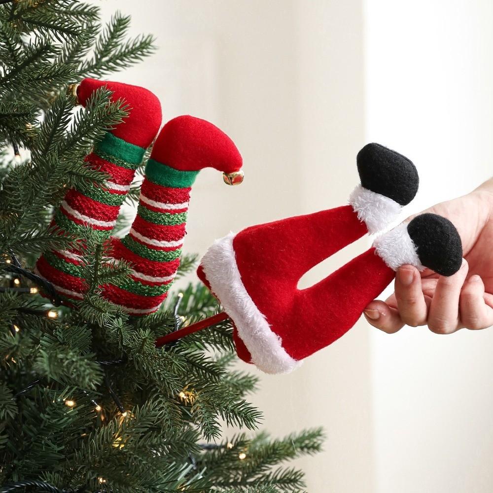 Large Christmas Elf Figurine Leg Ornament  Xmas Navidad Holiday Party Decorations