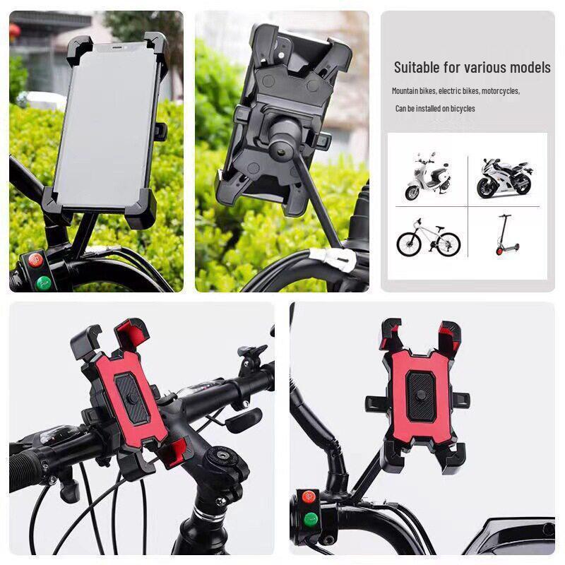 Shockproof Bicycle & Motorcycle Rearview Mirror Phone Holder for Navigation