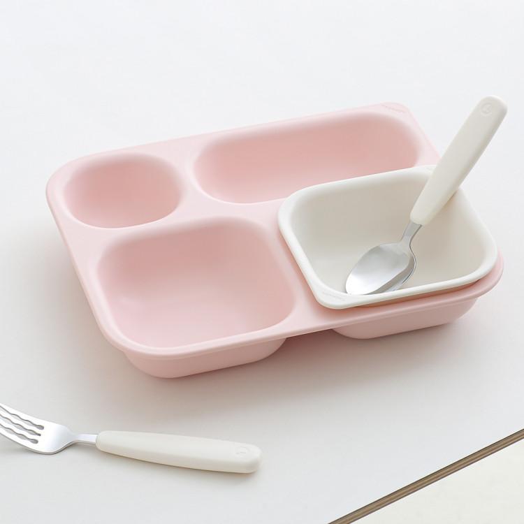 Infant Plate Tableware Tackaon Deep 4-hole Plate + Dedicated Ball Anti-slip Baby Infant Child Kindergarten Daycare Center