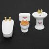 Hztyyier Dollhouse Miniature Bathroom Set, 1: 24 Dollhouse Miniature Porcelain Bathroom Set, Mini Dollhouse Furniture for Decoration(#3)