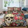 Sugar Skull Bedding Sets King Beauty Kiss Skull Duvet Cover Bed Set Bohemian Print Black Bedclothes Queen Size Bedline