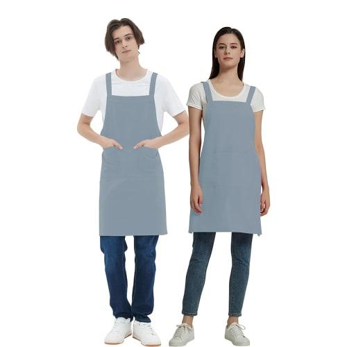 H-shaped Apron with Neck Strap, Simple Design, Suitable for Men and Women, Cafe Apron, Plain, Stylish, Large Capacity Pockets, Stain-resistant, Wrinkl