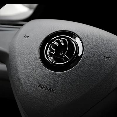 RKGU1 Car Steering Wheel Sticker Emblem Logo Decor For Octavia 3 2 A5 A7 A2 Superb 3 Fabia 2 Karoq Rapid Kamiq Vrs Kodiaq RS