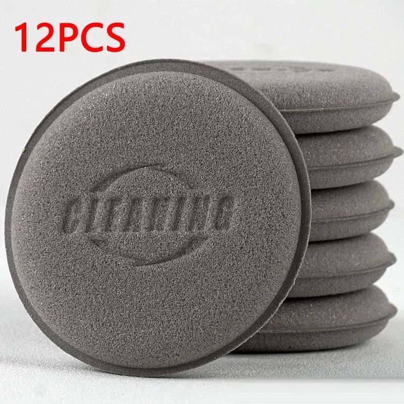 

12 шт. Автомобильные круглые полировальные губки для воска, аппликаторы из пены высокой плотности, губки для полировки и отверждения, инструменты для детализации автомобиля, автомойка