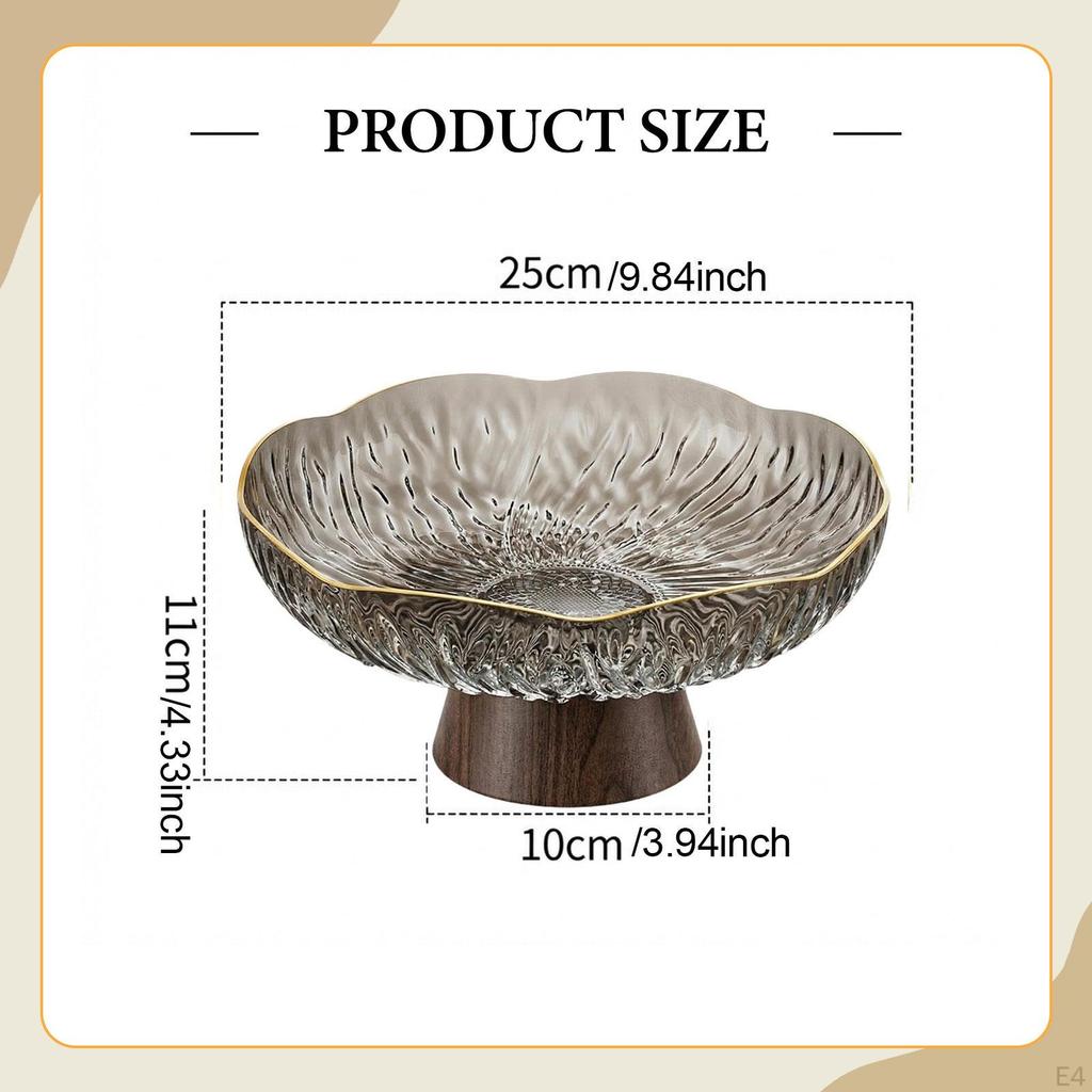 Elegant Fruit Bowl with Drainage Holes, Snack Tray And Storage Space for Snacks, Ideal As A Table