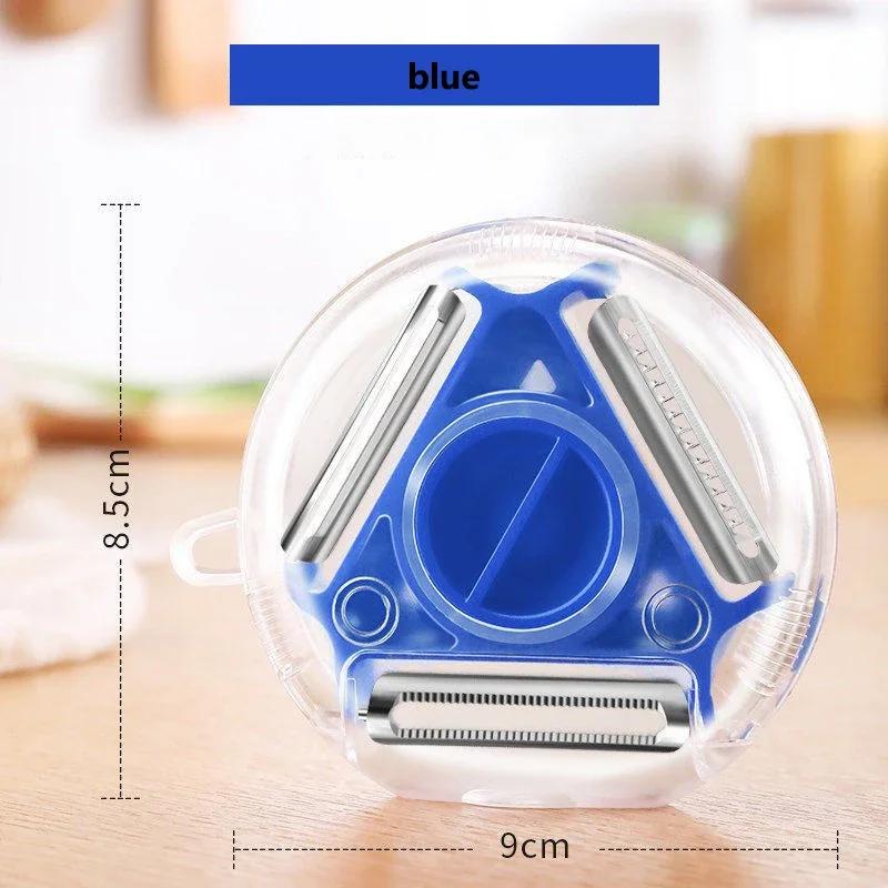 

Stainless Steel Multifunctional 3 IN 1 Vegetable Fruits Peeler Shredder Shredded Peeling Artifact Kitchen Tool Accessories синій