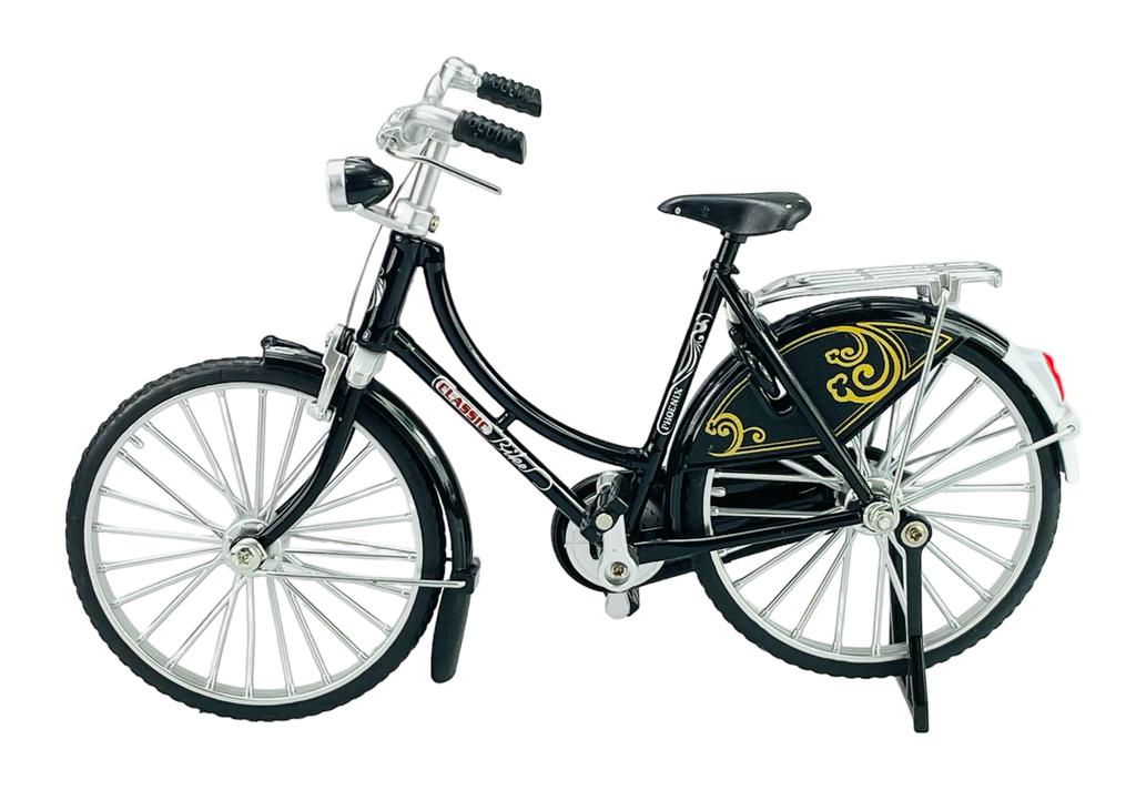 RETRO LADIES' BIKE BLACK AND GOLD 1:10