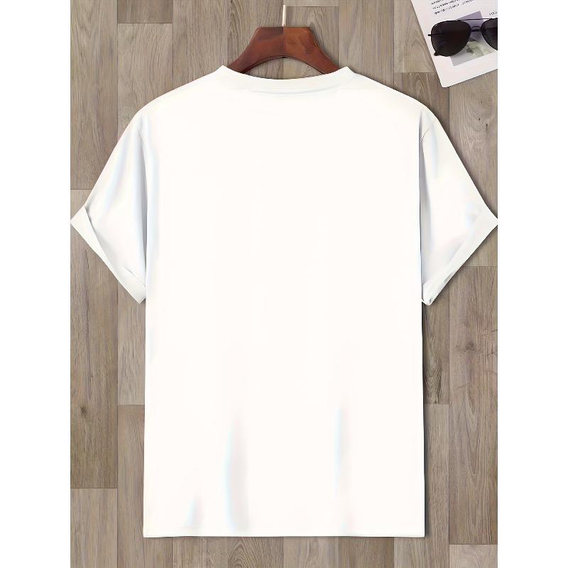 Rozmiary europejskie Modny Męski T-Shirt z Nadrukiem, Prosty Krój Podkreśla Czysty Materiał, Żywy Nadruk Wygodny i Oddychający, Niezbędny na Lato