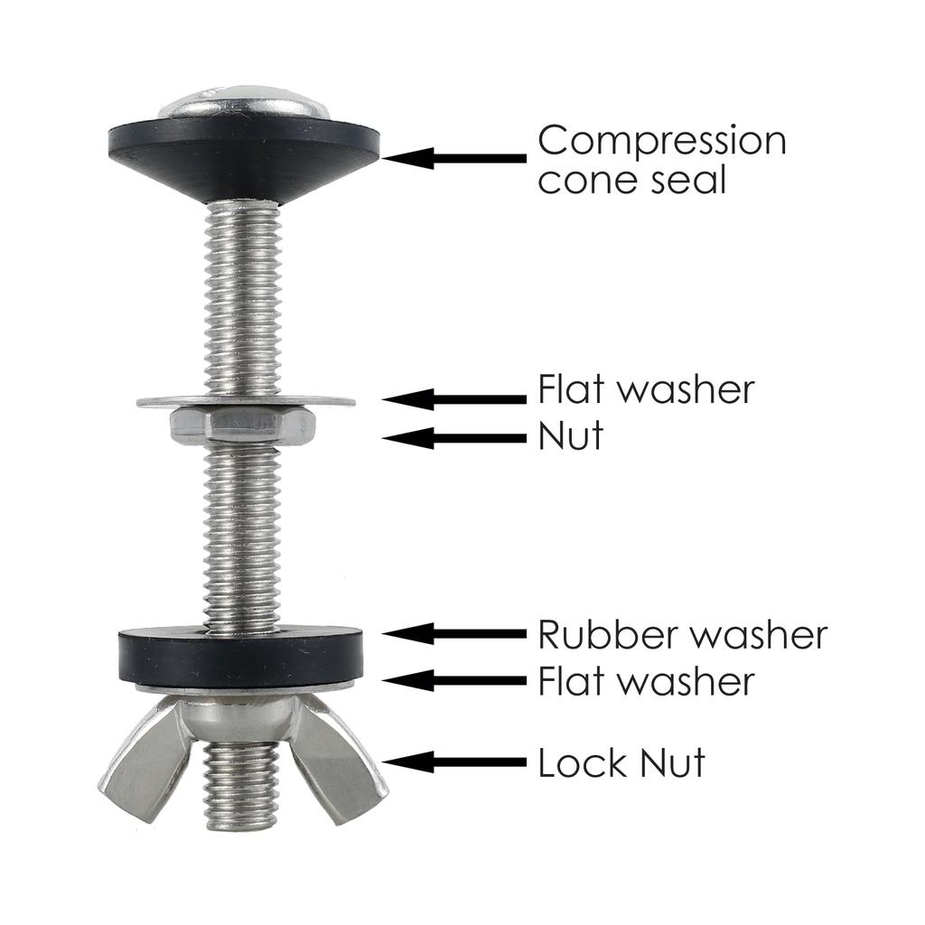 2Pcs Universal Toilet Tank To Bowl Gasket Set Stainless Steel Rustproof Bolt Hardware Kit Toilet Cistern Seal Kit with Gaskets