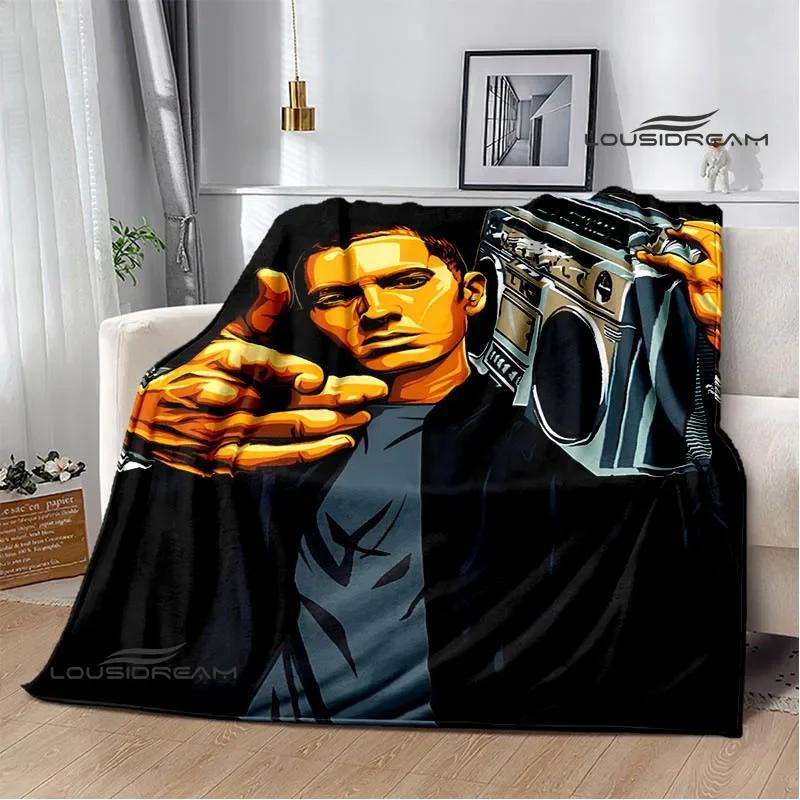 Eminem Hip -hop Singer Printing Blanket Warm Blanket Flannel Blanket Picnic Blanket Blankets for Beds Birthday Gift